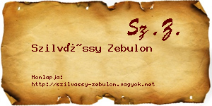 Szilvássy Zebulon névjegykártya